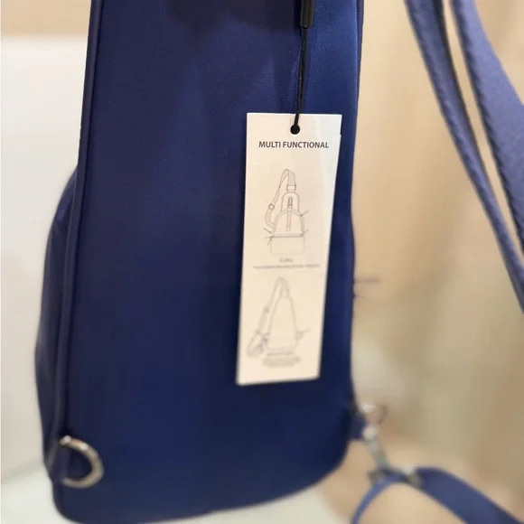 Calvin Klein Shay Organizational Sling Backpack, Medieval Blue,One Size